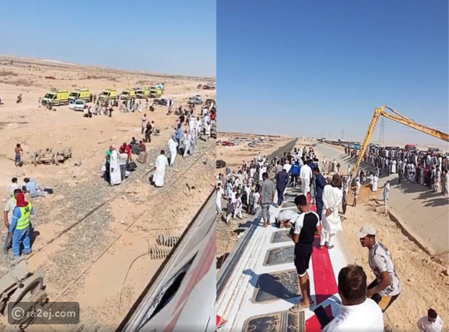 كارثة قطار مروح تهز مصر: 7 عربات تخرج عن القضبان ووزير النقل يتوجه بالفور إلى موقع الحادث